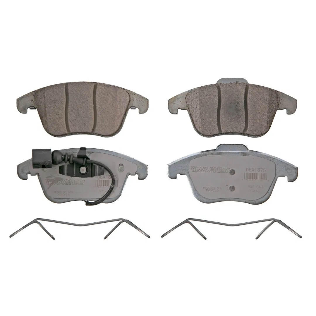 OEX1375 – WAGNER BRAKE Brake Pad, FMSI Number D1375-8486 Ceramic Set Of 4 With Pad Shims/ Abutment Clips/ Pad Wear Se...